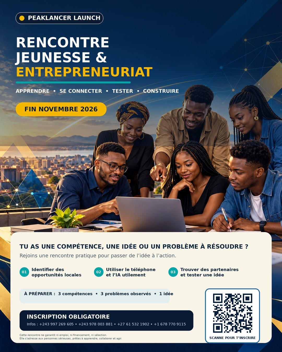 Affiche officielle de PeakLancer Launch Lubumbashi